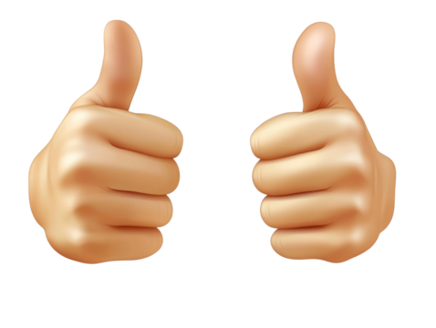 Two thumbs up signifying approval and positivity - Powered by Adobe