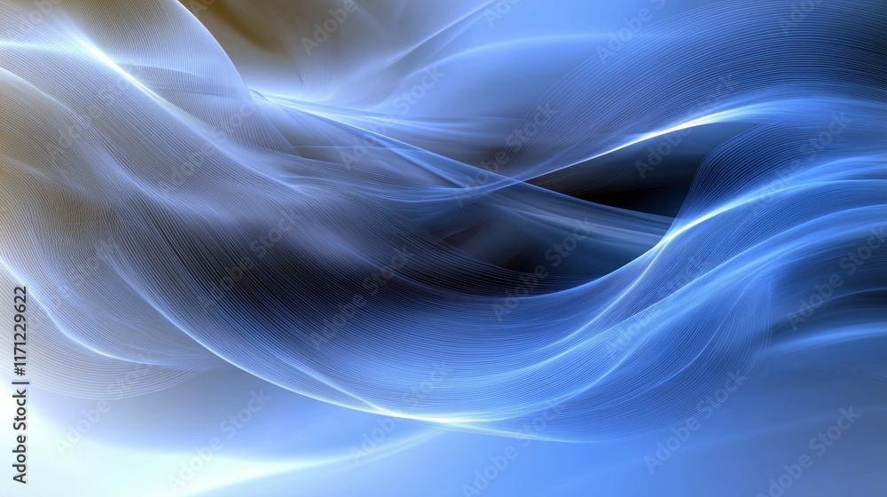 Aufkleber abstract blue waves flowing smoothly, creating a serene and calming effect.