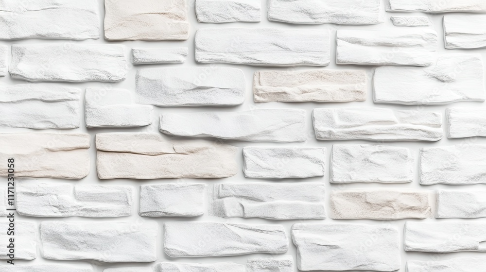 Poster displaying a smooth white brick wall texture suitable for various design projects and creative backd