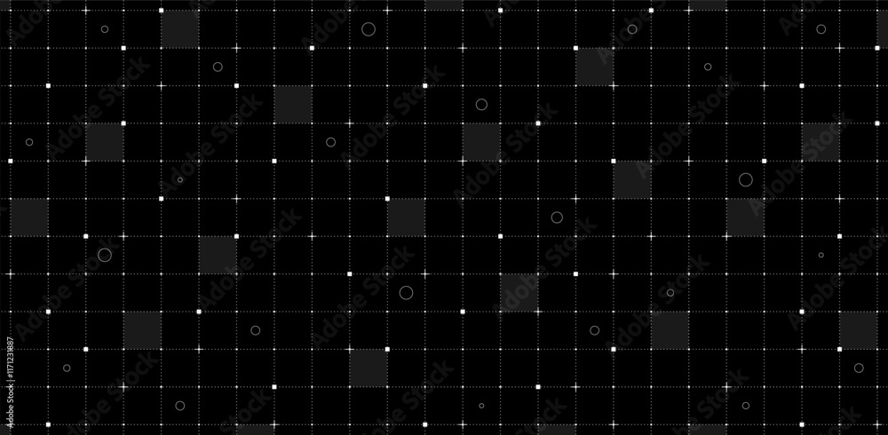 Poster vr hud futuristic grid interface with line and dot patterns. spaceship digital ui mesh. sci fi dashb