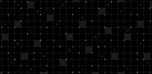 VR HUD futuristic grid interface with line and dot patterns. Spaceship digital UI mesh. Sci fi dashboard design template in black and white. Hi tech GUI visor or FUI display background