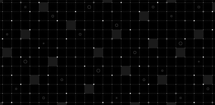 VR HUD futuristic grid interface with line and dot patterns. Spaceship digital UI mesh. Sci fi dashboard design template in black and white. Hi tech GUI visor or FUI display background