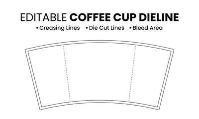 Customizable Coffee Cup Dieline Template