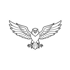 Obraz premium Detailed Eagle Outline Design Perfect for Tattoo and Logos