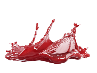 Red liquid splash captured in dynamic movement