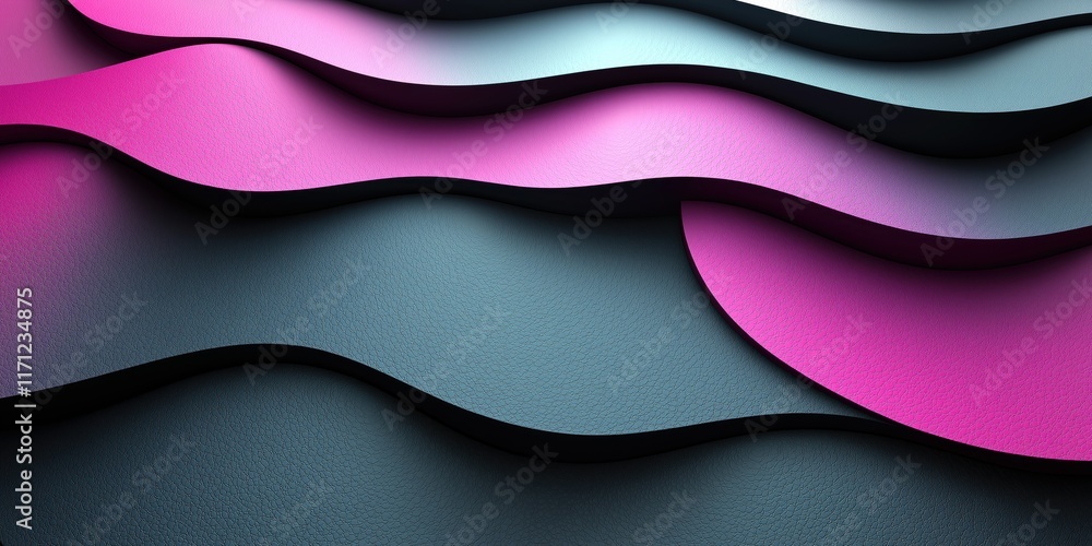 Poster abstract waves of pink and blue textures create a dynamic and modern visual composition.