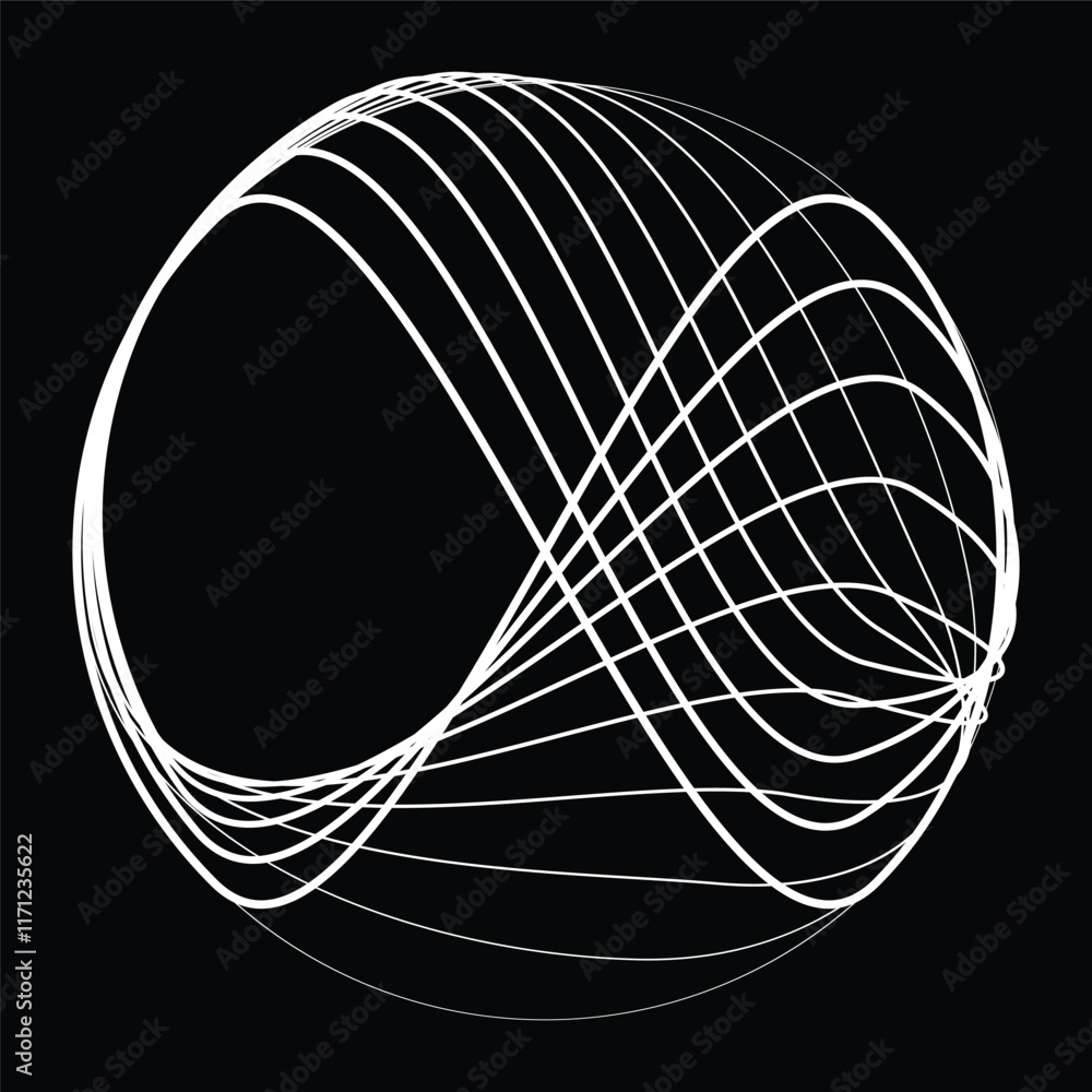 Poster lines in circle form . rotate rounded shape vector illustration .rotating circles form a ring.rotati