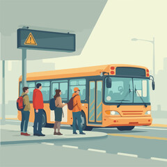 Passengers in bus vector design, Bus Illustration vector design