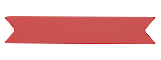 3d rende red ribbon banner  illustration - simple text tag or label for sale and promotion message.