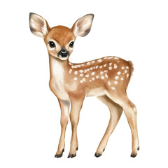 Fototapeta premium Cute baby deer standing in a forest environment
