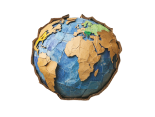 Creative paper globe representing the world