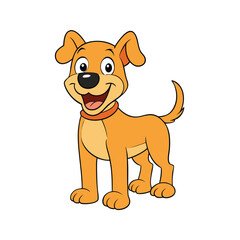 happy dog of a vector silhouette