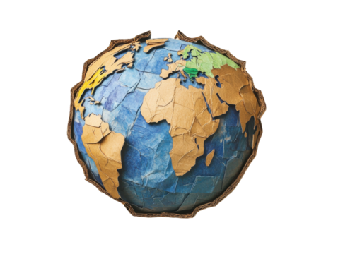 Creative paper globe representing the world