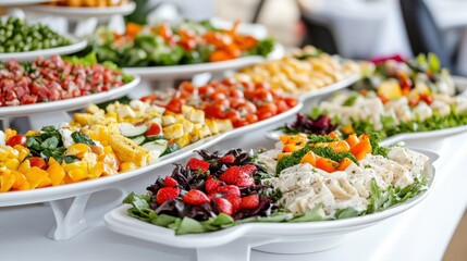Obraz premium Elegant Buffet Display for Corporate Gala Event