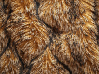 Fototapeta premium Luxurious orange and brown fur texture with wavy pattern, perfect for design
