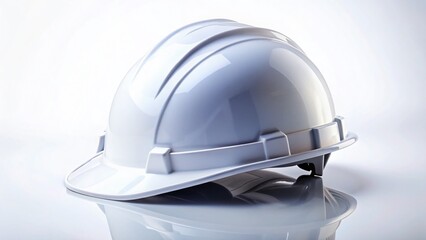 Fototapeta premium White Hard Hat Construction Safety Helmet Isolated on White Background