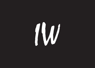 Obraz premium IW letter logo and initial logo design