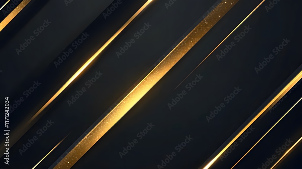 Poster Abstract Gold Lines Diagonal Dark Background Design