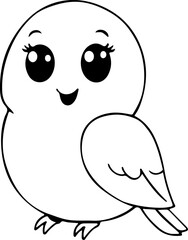 a cute bird line art