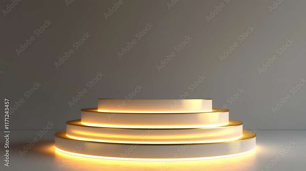 Aufkleber illuminated three tiered circular platform display