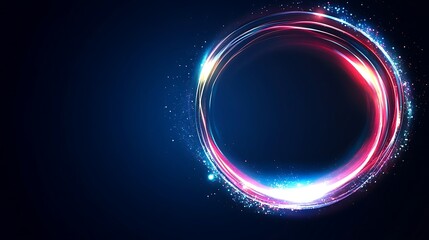 Abstract Circular Light Trails Design With Sparkles
