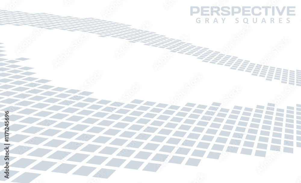 Aufkleber Abstract perspective background with gray squares on a white. Simple vector graphic pattern