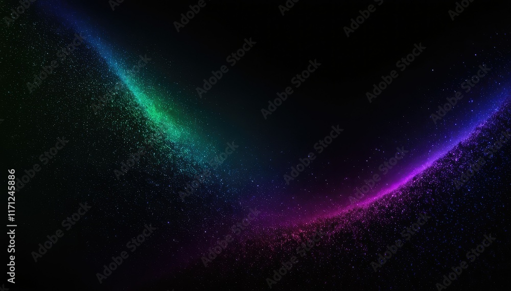 Poster 3d render of a network communications background with rainbow coloured digital particles 6