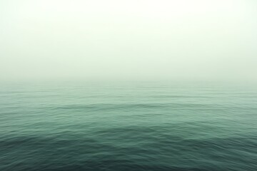 Calm sea in thick fog.