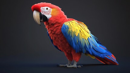 Obraz premium Vivid Macaw Parrot Isolated on Clear Background for Tropical Designs