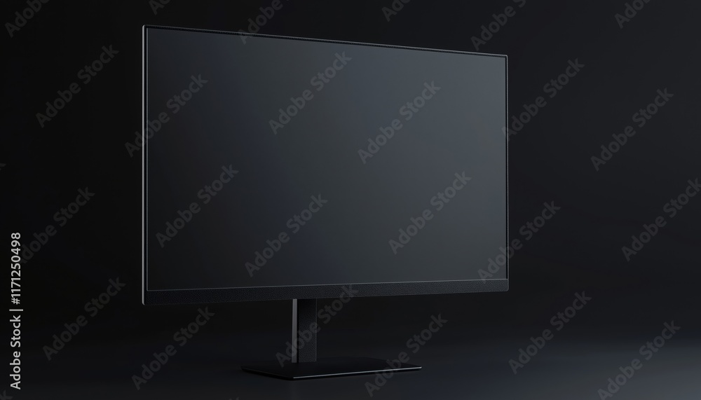 Poster creative idea: realistic mock-up desktop computer screen device mockup with blank monitor for config