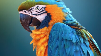 Obraz premium Colorful Macaw Parrot with Bright Tropical Feathers on Transparent Background