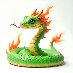 green dragon on red background
