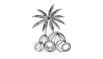 coconut tree line art 