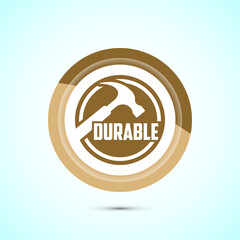 Obraz premium Durable icon design illustration, Durable logo badge for product design element. Gold Color Button Design