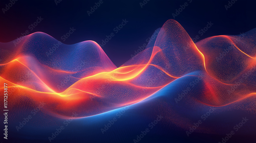 Poster abstract financial backdrop with glowing trade symbols and digital innovation themes in sleek neon a