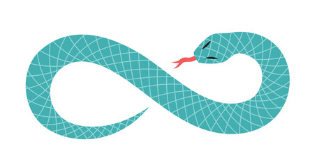 Snake coiled in the infinity sign. 2025 New Year symbol. Chinese lunar new year symbol. Vector illustration