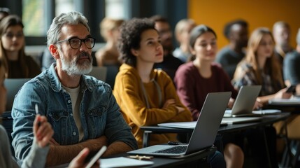 Mature Students Engaged in Continuing Education Class