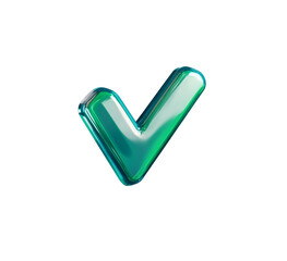 3D green check mark icon, symbolizing approval and confirmation, ideal for success and validation-themed designs. Isolated on transparent background, png.