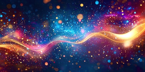 Fototapeta premium Colorful stream of glittery lights