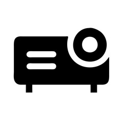 Fototapeta premium Projector icon in black for audiovisual and presentation concepts 