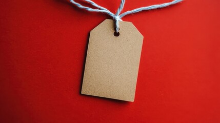 Blank Tag on Red Background
