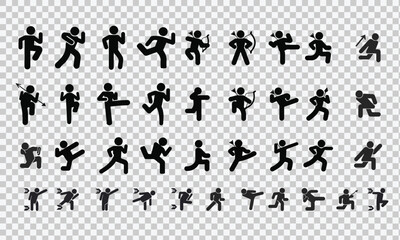 Silhouette Arrow Icons in Action: Complete Bundle of Poses for Any Design