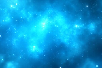 Fototapeta premium Abstract blue nebula cosmic background.