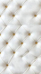 White tufted upholstery texture background, gold buttons, luxury interior design, website backdrop.