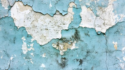Obraz premium Weathered Wall With Peeling Blue Paint