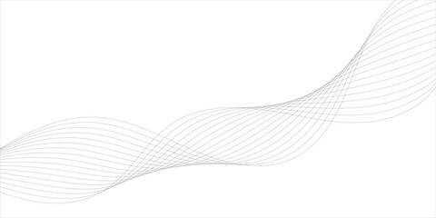 Beautiful abstract wavy wires on a white background. Vector Illustration of the gray pattern of lines abstract background