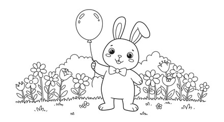 Simple Line Art Coloring Pages for Kids Featuring Adorable Animal Scenes.
