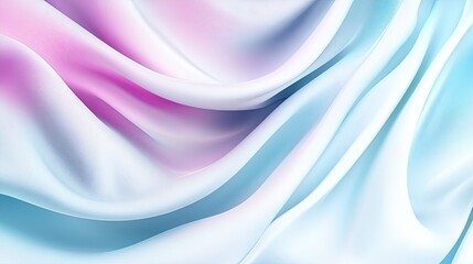 Obraz premium Featuring a smooth blend of pastel blue and pink satin textures, this holographic background is perfect for stylish design creations