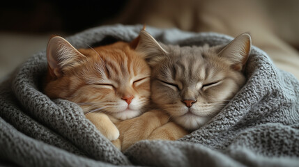 Naklejka premium two cats in love