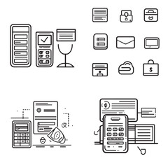 mobile phone icons set